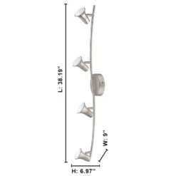 Kenmont 4 Ft. 4-Light Brushed Nickel Integrated LED Wave Fixed Track Lighting Kit -Lamp Parts brushed nickel hampton bay track lighting kits 205078a c3 1000