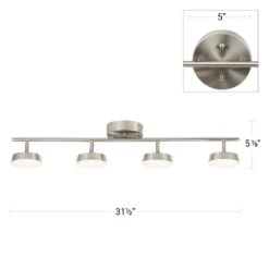 Pratford 2.6 Ft. 4-Light Brushed Nickel Integrated LED Fixed Track Lighting Kit -Lamp Parts brushed nickel hampton bay track lighting kits 23055 000 44 1000