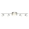 Greyrock 3.44 Ft. Brushed Nickel Integrated LED Hardwired Track Lighting Kit Flush Mount Combo With 4 Fixed Track Heads -Lamp Parts brushed nickel hampton bay track lighting kits hbtf1045r3a 35 64 1000