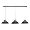 Livingston 100-Watt 3 Light Brushed Nickel Linear Pendant Light With 16 In. Black Matrix Glass Shades No Bulbs Included -Lamp Parts brushed nickel pendant lights 4r8bn4019 64 1000