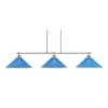 Monroe 3-Light Billiard Light, Round Fitter, Brushed Nickel Finish, 16 In. Blue Italian Glass -Lamp Parts brushed nickel pool table lights 2r633bn415 64 1000