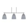 Monroe 3-Light Brushed Nickel, Billiard Light, Any Room With 8 In. Gray Matrix Glass Shades No Bulbs Included -Lamp Parts brushed nickel pool table lights 2r636bn4072 64 1000