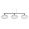 Monroe 3-Light Brushed Nickel, Billiard Light, Any Room With 12 In. Micro Bubble Ribbed Glass Shades No Bulbs Included