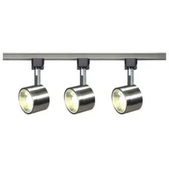 4 Ft. Brushed Nickel Integrated LED Ceiling Mounted Hardwired Track Lighting Kit With Round Head