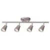 Solo 3 Ft. Brushed Nickel Integrated LED Monopoint Ceiling And Wall Mount Hardwired Track Lighting Kit W/4-Track Heads