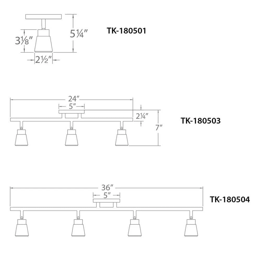 Solo 3 Ft. Brushed Nickel Integrated LED Monopoint Ceiling And Wall Mount Hardwired Track Lighting Kit W/4-Track Heads 4 Solo 3 Ft. Brushed Nickel Integrated LED Monopoint Ceiling And Wall Mount Hardwired Track Lighting Kit W/4-Track Heads - Image 2