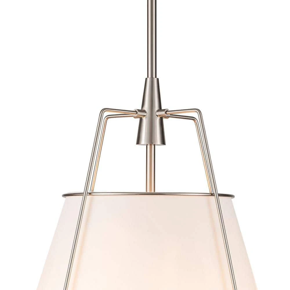 Haven 4-Light 15 In.W Brushed Nickel Modern Drum Pendant Light With Fabric Cover And Acrylic For Kitchen/Living Room 11 Haven 4-Light 15 In.W Brushed Nickel Modern Drum Pendant Light With Fabric Cover And Acrylic For Kitchen/Living Room - Image 9