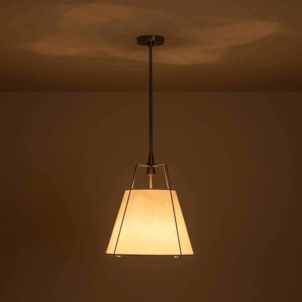 Haven 4-Light 15 In.W Brushed Nickel Modern Drum Pendant Light With Fabric Cover And Acrylic For Kitchen/Living Room 14 Haven 4-Light 15 In.W Brushed Nickel Modern Drum Pendant Light With Fabric Cover And Acrylic For Kitchen/Living Room - Image 12