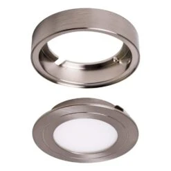 PureVue Dimmable Soft White LED Puck Light Brushed Steel Finish -Lamp Parts brushed steel armacost lighting puck lights 213411 77 1000