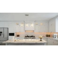 Oron 3-Light Brushed Steel Island Light With White Glass Shades -Lamp Parts brushed steel hampton bay pendant lights hdp12070 77 1000