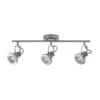 Theodore Collection LED 3-Light Brushed Steel Track With Chrome Accents