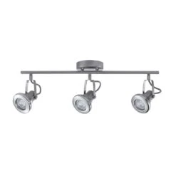 Theodore Collection LED 3-Light Brushed Steel Track With Chrome Accents