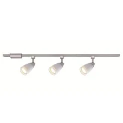 44 In. 3-Light Brushed Steel Track Lighting Kit