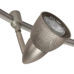 10 Ft. 5-Light Brushed Steel Line-Voltage Flexible Track Light Kit With Mesh Shades -Lamp Parts brushed steel hampton bay track lighting kits ec9580ba 1d 1000