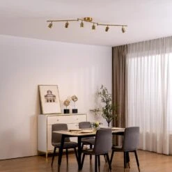 Shura 6-Head LED Swivel Track Light, Directional Spot Lights, Dimmable - Brushed Brass 10 Shura 6-Head LED Swivel Track Light, Directional Spot Lights, Dimmable - Brushed Brass -Lamp Parts brushed vidalite track lighting kits ce1009227 c3 1000