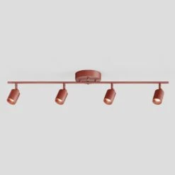 Shura Burnt Sienna Integrated LED Fixed Track Light Rotatable Cylinder Heads 3 Ft. Track Lighting Kit 3000 K 2240 Lumens -Lamp Parts burnt sienna 3000k vidalite track lighting kits ce1060085 44 1000