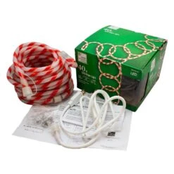 Home Accents Holiday Outdoor/Indoor 40 Ft. Line Voltage Soft White Integrated LED Rope Light Flexible Candy Cane Style Holiday Lights -Lamp Parts candy cane home accents holiday rope lights fg 03303 c3 1000