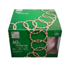 Home Accents Holiday Outdoor/Indoor 40 Ft. Line Voltage Soft White Integrated LED Rope Light Flexible Candy Cane Style Holiday Lights -Lamp Parts candy cane home accents holiday rope lights fg 03303 fa 1000