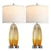 25 In. Table Lamps Set Of 2, Champagne Glass Bedside Lamp For Bedroom With USB C+A Ports (2 Bulbs Included) 1 25 In. Table Lamps Set Of 2, Champagne Glass Bedside Lamp For Bedroom With USB C+A Ports (2 Bulbs Included) -Lamp Parts champagne glass rottogoon table lamps hmlp352ay2 64 1000