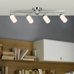 EGLO 1600 Penn Ave 2.5 Ft. 4-Light Chrome Integrated LED Fixed Track Lighting Kit -Lamp Parts chrome eglo track lighting kits 204008a 31 1000