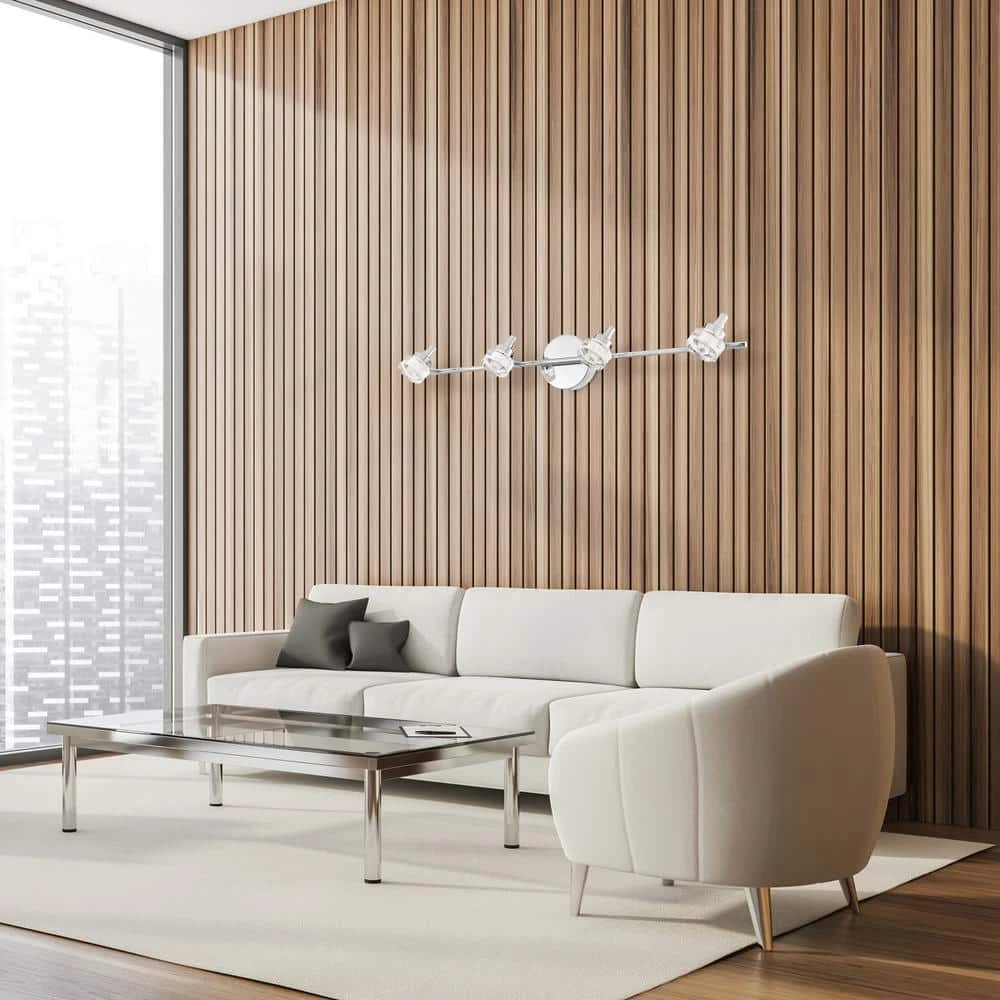 EGLO Glaciole 2.5 Ft. 4-Light Chrome Integrated LED Fixed Track Lighting Kit With Clear Plastic Shades 5 EGLO Glaciole 2.5 Ft. 4-Light Chrome Integrated LED Fixed Track Lighting Kit With Clear Plastic Shades - Image 3