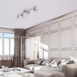 Globe Electric Mia 2.5 Ft. 4-Light Chrome Integrated LED Track Lighting Kit 12 Globe Electric Mia 2.5 Ft. 4-Light Chrome Integrated LED Track Lighting Kit -Lamp Parts chrome globe electric track lighting kits 59292 4f 1000