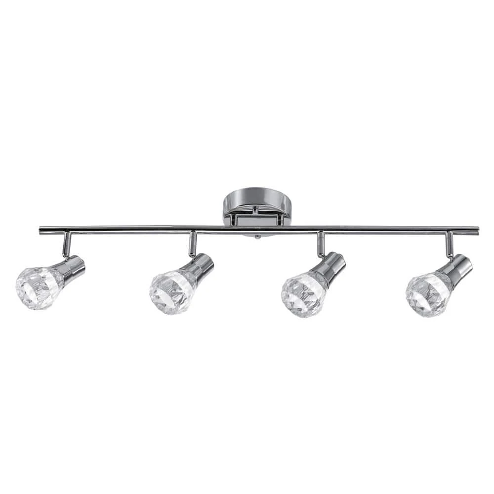 Globe Electric Mia 2.5 Ft. 4-Light Chrome Integrated LED Track Lighting Kit 3 Globe Electric Mia 2.5 Ft. 4-Light Chrome Integrated LED Track Lighting Kit