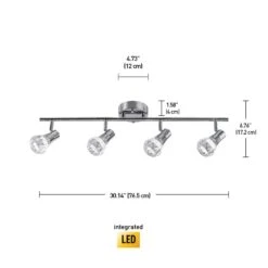 Globe Electric Mia 2.5 Ft. 4-Light Chrome Integrated LED Track Lighting Kit 15 Globe Electric Mia 2.5 Ft. 4-Light Chrome Integrated LED Track Lighting Kit -Lamp Parts chrome globe electric track lighting kits 59292 76 1000