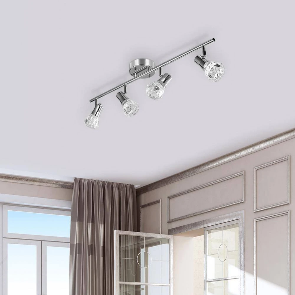 Globe Electric Mia 2.5 Ft. 4-Light Chrome Integrated LED Track Lighting Kit 4 Globe Electric Mia 2.5 Ft. 4-Light Chrome Integrated LED Track Lighting Kit - Image 2