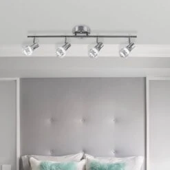 Globe Electric Mia 2.5 Ft. 4-Light Chrome Integrated LED Track Lighting Kit 14 Globe Electric Mia 2.5 Ft. 4-Light Chrome Integrated LED Track Lighting Kit -Lamp Parts chrome globe electric track lighting kits 59292 fa 1000