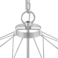 Winfield 1-Light Chrome Caged Pendant Light Fixture With Geometric Metal Shade -Lamp Parts chrome hampton bay pendant lights kh 001s ch 44 1000