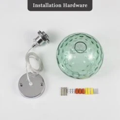 60-Watt 1-Light Chrome And Light Green Simple Pendant Light With Glass Shade -Lamp Parts chrome light green adsensty pendant lights hd3 1 c g d7001 4f 1000