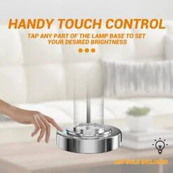 24.4 In. Bedside Table Lamp For Bedroom Nightstand 3-Way Dimmable Touch Lamps With USB Charging Port LED (Bulb Included) -Lamp Parts chrome tozing table lamps tflt2031 01 chbltdl 2306 40 1000