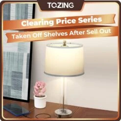 24.4 In. Bedside Table Lamp For Bedroom Nightstand 3-Way Dimmable Touch Lamps With USB Charging Port LED (Bulb Included) -Lamp Parts chrome tozing table lamps tflt2031 01 chbltdl 2306 e1 1000