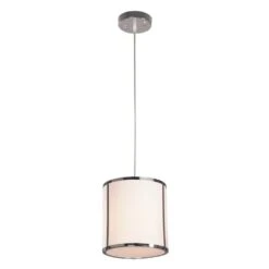 Newborough 1-Light Chrome With White Shade Drum Mini Pendant