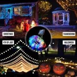 25 Ft. Indoor/Outdoor Color Changing Solar Flexible Integrated LED Bionic Rope Light With Remote Control -Lamp Parts clear bell howell rope lights 1594 76 1000