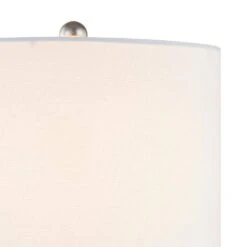 Concord 23.25 In. Nickel Coastal Dimmable Glass Bedroom Living Room Bedside Desk Nightstand Table Lamps Set Of 2 -Lamp Parts clear bubble glass nickel maxax table lamps t27 ni fa 1000