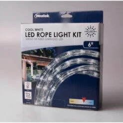 Indoor/Outdoor 6 Ft. White LED Rope Light Kit -Lamp Parts clear westek rope lights lrope6w 76 1000