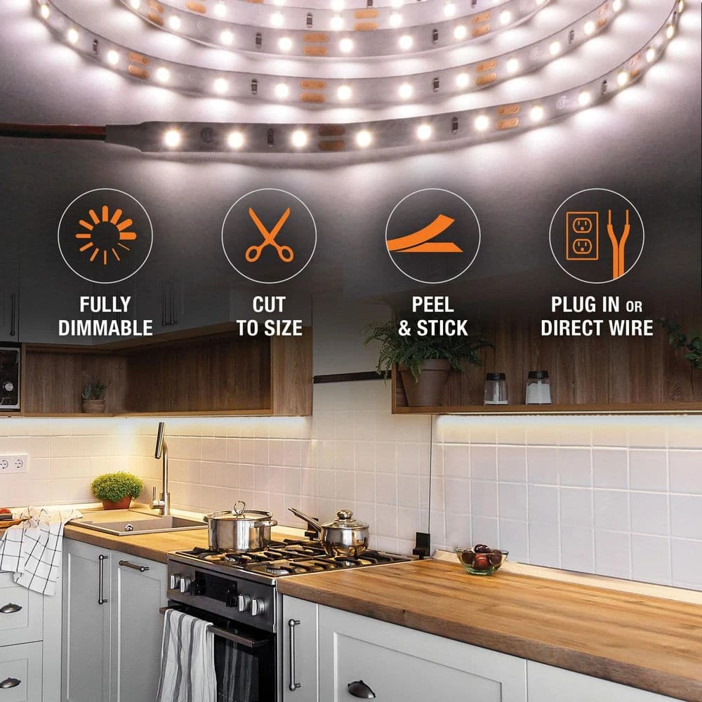 16 Ft. White Indoor LED Tape Light W/remote (Plug-in Or Direct Wire) 7 16 Ft. White Indoor LED Tape Light W/remote (Plug-in Or Direct Wire) - Image 5