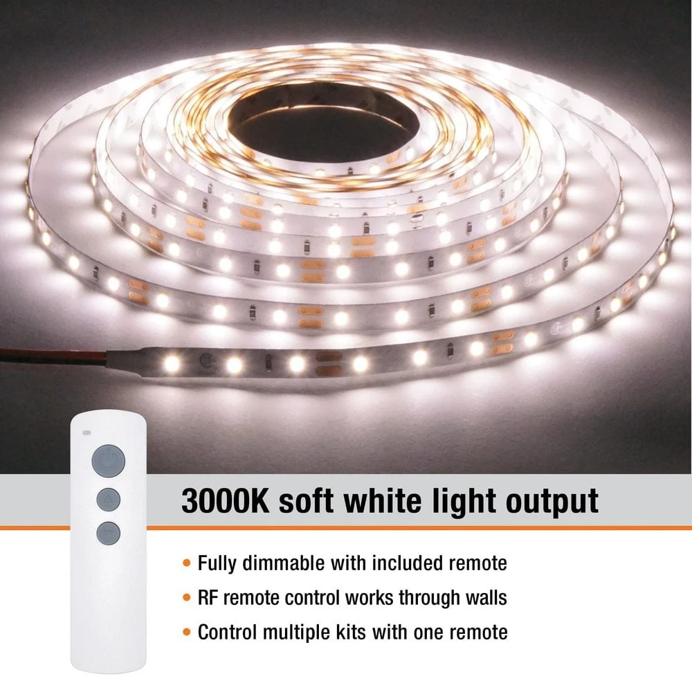 16 Ft. White Indoor LED Tape Light W/remote (Plug-in Or Direct Wire) 6 16 Ft. White Indoor LED Tape Light W/remote (Plug-in Or Direct Wire) - Image 4