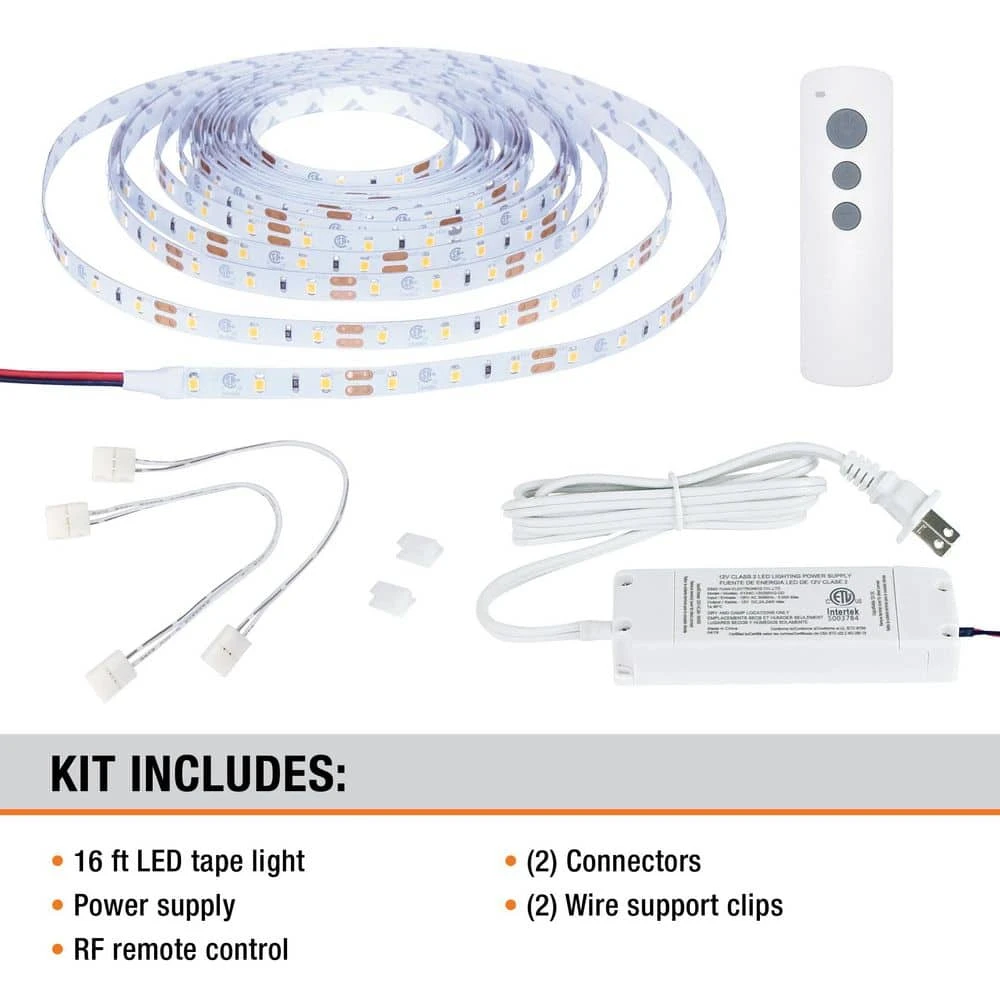 16 Ft. White Indoor LED Tape Light W/remote (Plug-in Or Direct Wire) 5 16 Ft. White Indoor LED Tape Light W/remote (Plug-in Or Direct Wire) - Image 3