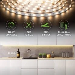 16 Ft. LED Tunable White Tape Light Kit- Under Cabinet Light -Lamp Parts commercial electric led strip lights 421510 1f 1000