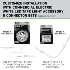 16 Ft. LED Tunable White Tape Light Kit- Under Cabinet Light -Lamp Parts commercial electric led strip lights 421510 76 1000
