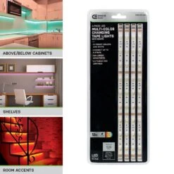 12 In. LED Linkable RGBW Flexible Under Cabinet Light Kit (4-Strip Pack) -Lamp Parts commercial electric led strip lights 423100 44 1000