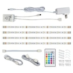 12 In. LED Linkable RGBW Flexible Under Cabinet Light Kit (4-Strip Pack)