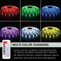 16 Ft. LED White And RGB Tape Light Kit- Under Cabinet Light -Lamp Parts commercial electric led strip lights 423510 4f 1000