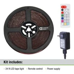 24 Ft White & Multicolor (RGB+W) Indoor/Outdoor LED Tape Light W/Remote 14 24 Ft White & Multicolor (RGB+W) Indoor/Outdoor LED Tape Light W/Remote -Lamp Parts commercial electric led strip lights 644340 1f 1000