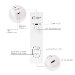 3. 3FT Rechargeable 500 Lumens Cuttable 5CCT Motion Integrated LED Strip Light -Lamp Parts commercial electric led strip lights lr433 5wx7pir2 g1 1024 31 1000