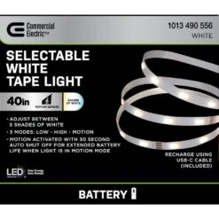 3. 3FT Rechargeable 500 Lumens Cuttable 5CCT Motion Integrated LED Strip Light