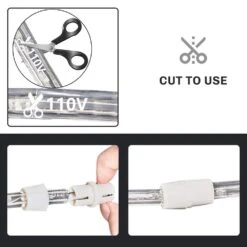 Outdoor 50 Ft. 110-Volt Plug-in Cool Integrated White LED Light Color Changing Rope Light -Lamp Parts cool white walsport rope lights usli1001cw fa 1000